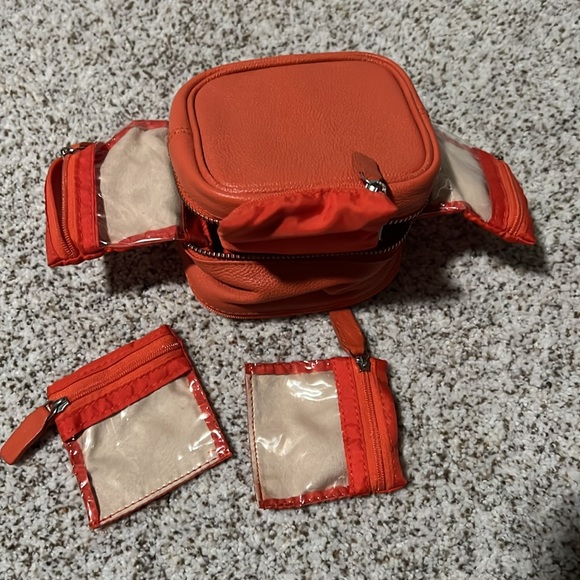 NWOT Sundance Leather Jewelry Case Travel Pouch Orange - Picture 4 of 5